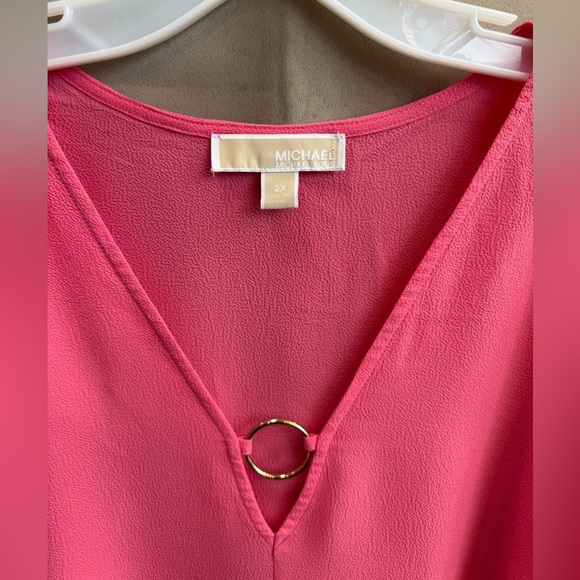 MICHAEL KORS RING PONCHO TOP PINK 2X - Picture 5 of 5